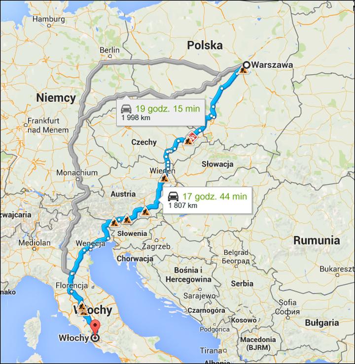 Alpejskie krajobrazy na trasie